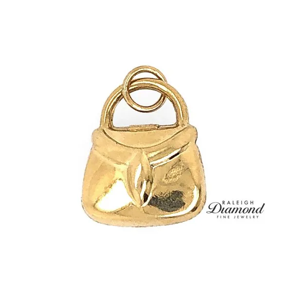 Estate 14K Yellow Gold Leopard Print Purse Charm Image 3 Raleigh Diamond Fine Jewelry Raleigh, NC