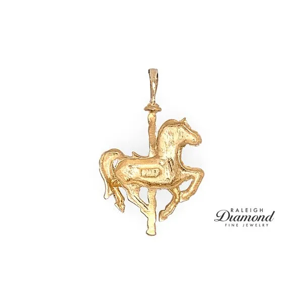 Estate 14K Yellow Gold Carousel Horse Charm Image 2 Raleigh Diamond Fine Jewelry Raleigh, NC