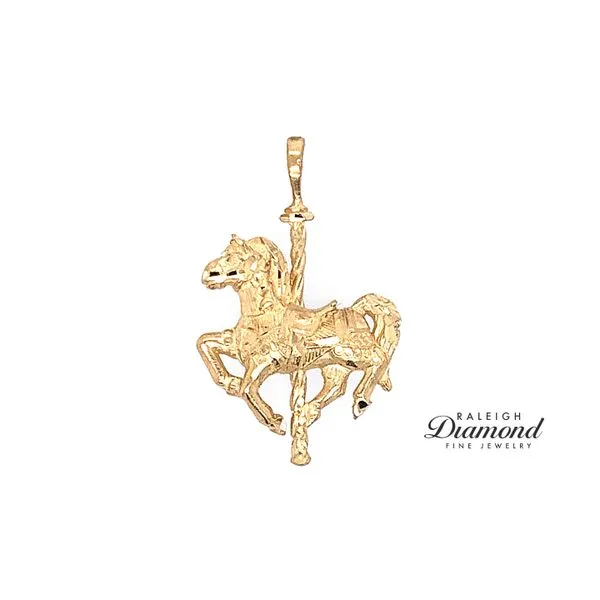 Estate 14K Yellow Gold Carousel Horse Charm Raleigh Diamond Fine Jewelry Raleigh, NC