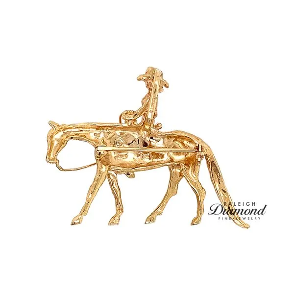 Estate 14K Yellow Gold Cowgirl Charm/Pin Image 2 Raleigh Diamond Fine Jewelry Raleigh, NC