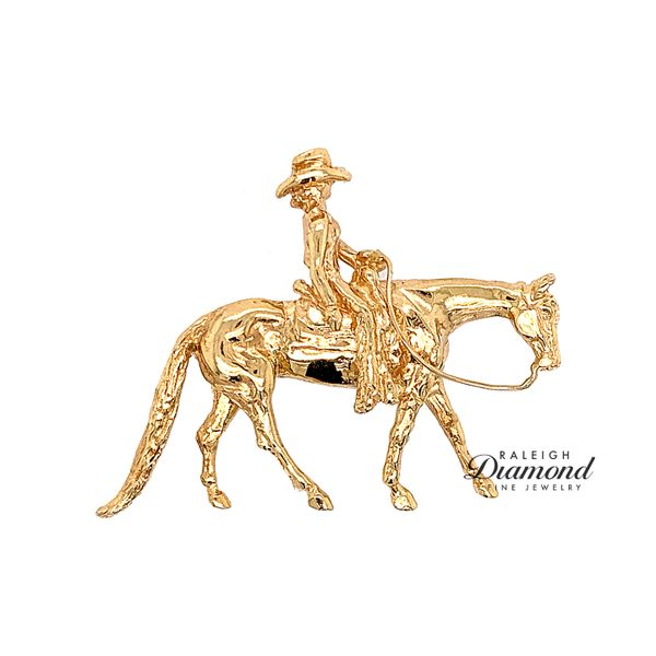 Estate 14K Yellow Gold Cowgirl Charm/Pin Raleigh Diamond Fine Jewelry Raleigh, NC