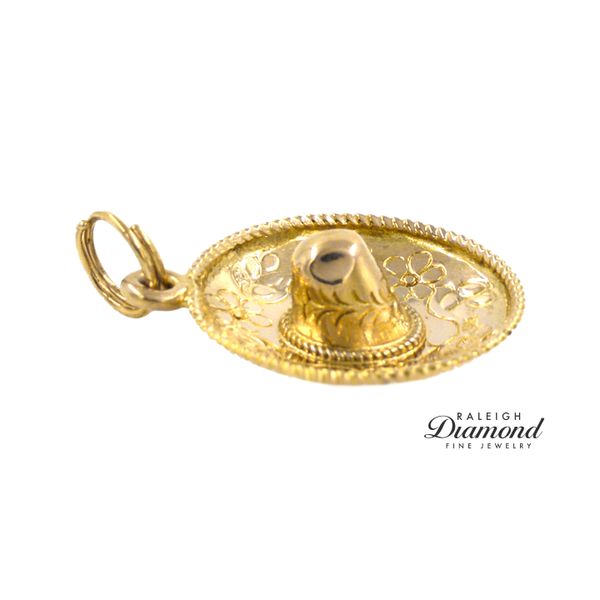 Estate 14K Yelow Gold Floral Sombrero Charm Image 2 Raleigh Diamond Fine Jewelry Raleigh, NC