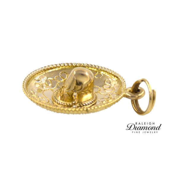 Estate 14K Yelow Gold Floral Sombrero Charm Image 3 Raleigh Diamond Fine Jewelry Raleigh, NC