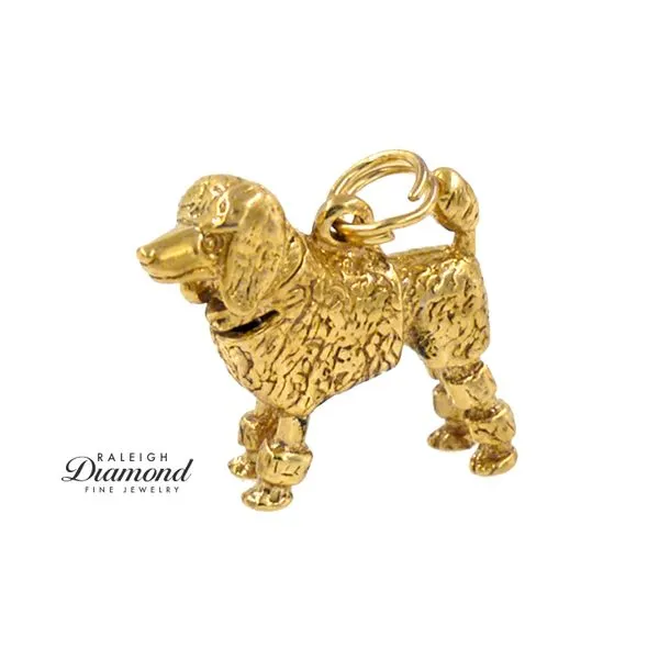 Estate 14K Yellow Gold French Poodle Charm with Articulated Head Image 2 Raleigh Diamond Fine Jewelry Raleigh, NC