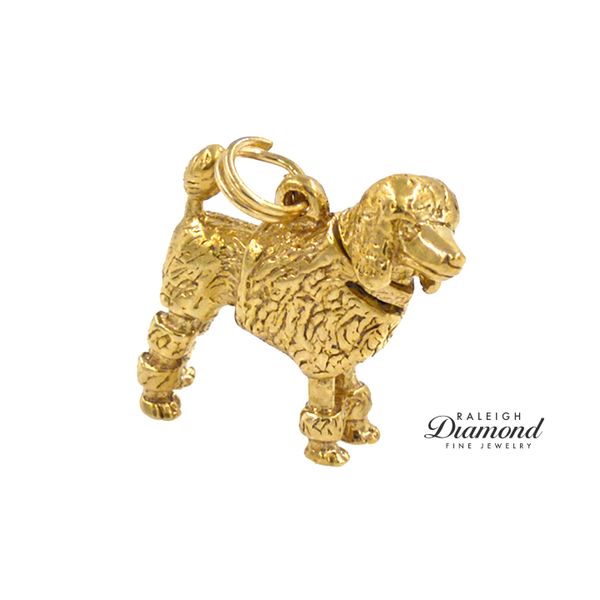 Estate 14K Yellow Gold French Poodle Charm with Articulated Head Raleigh Diamond Fine Jewelry Raleigh, NC