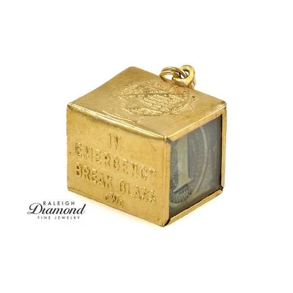 Estate 14K Yellow Gold Dollar Bill Charm From the 1965 World Fair Image 2 Raleigh Diamond Fine Jewelry Raleigh, NC