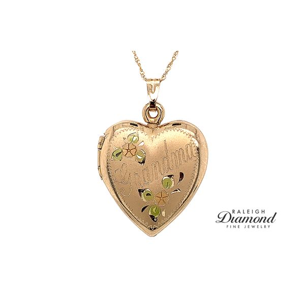 Estate 14K Yellow Gold Heart Locket Pendant Raleigh Diamond Fine Jewelry Raleigh, NC