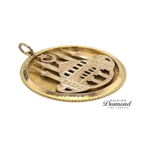 Estate 14K Yellow Gold Mosque Pendant Image 2 Raleigh Diamond Fine Jewelry Raleigh, NC