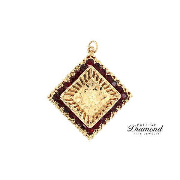 Estate 14K Yellow Gold Locket with Garnets Raleigh Diamond Fine Jewelry Raleigh, NC