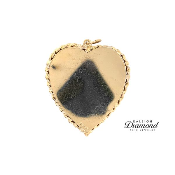 Estate 14K Yellow Gold Heart Locket with Garnets Image 2 Raleigh Diamond Fine Jewelry Raleigh, NC