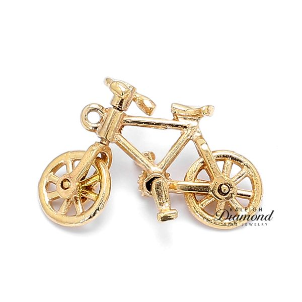 14K Yellow Gold Bicycle Pendant Raleigh Diamond Fine Jewelry Raleigh, NC