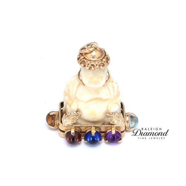 14K Yellow Gold BuddhaPendant with Color Stones Raleigh Diamond Fine Jewelry Raleigh, NC