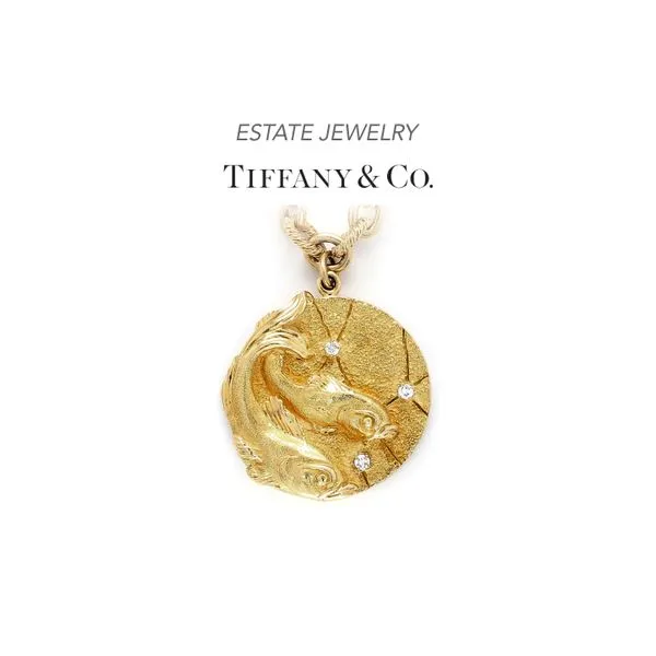 Estate Tiffany & Co. 18K Yellow Gold Zodiac Pisces Medallion Raleigh Diamond Fine Jewelry Raleigh, NC