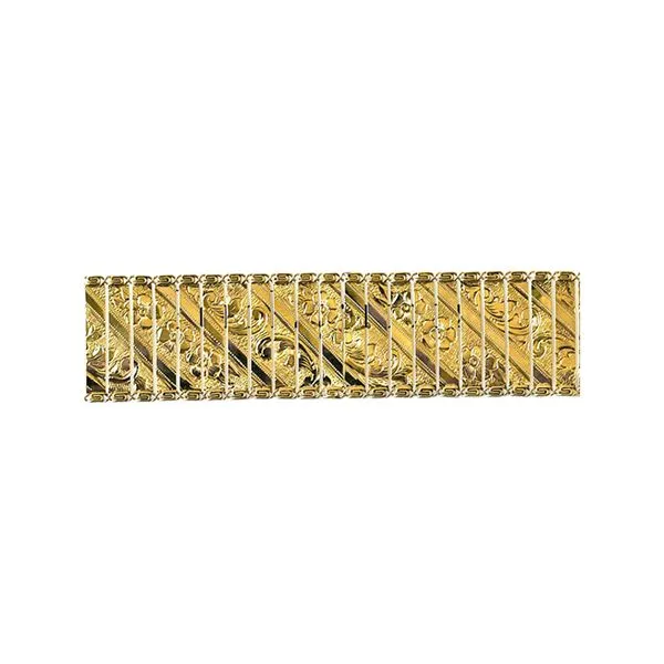 Estate 14K Yellow Gold French Retro Floral Engraved Gold Bracelet 7.5