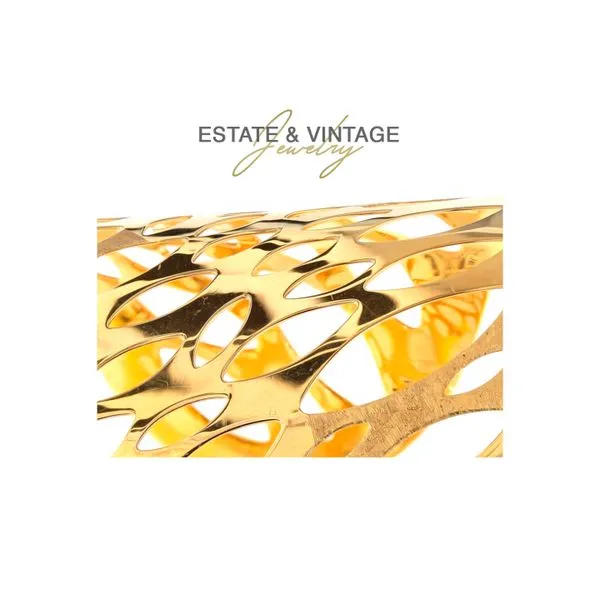 Estate 21K Rose Gold Perforated Cuff Bracelet Raleigh Diamond Fine Jewelry Raleigh, NC