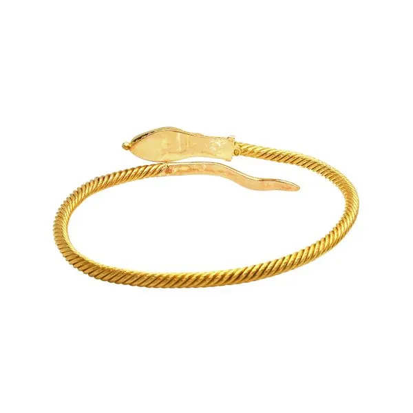 Estate 22K Yellow Gold Snake with Ruby Accents Bangle Bracelet Image 2 Raleigh Diamond Fine Jewelry Raleigh, NC
