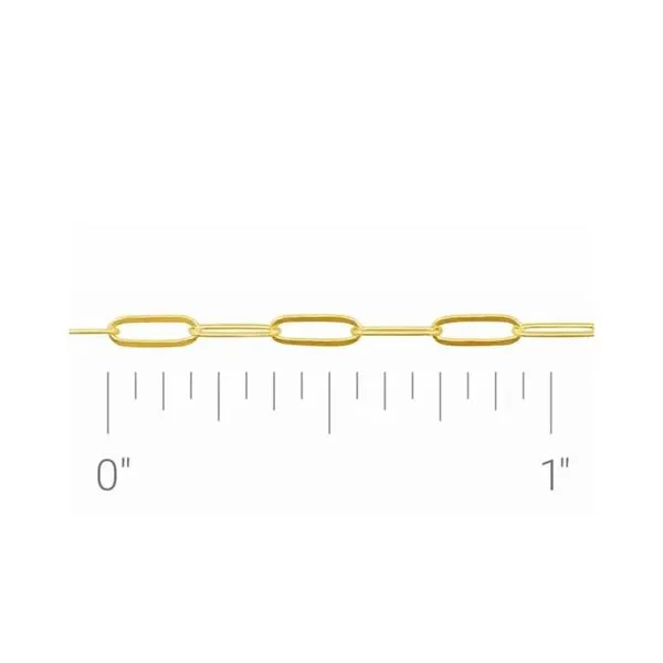 14K Yellow Gold 2.0mm Elongated Link Ultra-Light Cable Chain by the Inch UP TO 7.5 