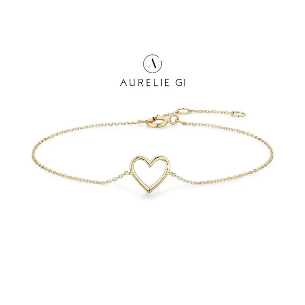 Aurelie Gi 14K Yellow Gold "Jane" Open Heart Forever Bracelet - Great for Permanent Jewelry! Raleigh Diamond Fine Jewelry Raleigh, NC
