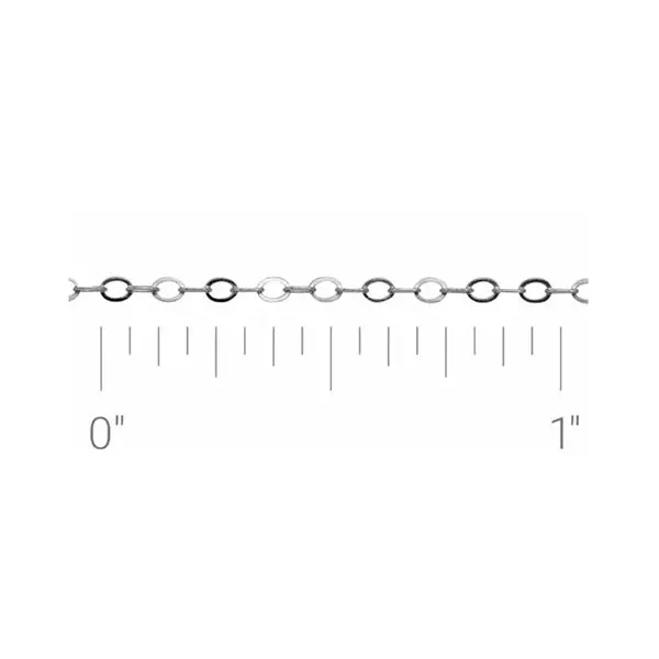 14K White Gold  Cable 1.3mm Chain UP TO 7.5 Inches similar item image