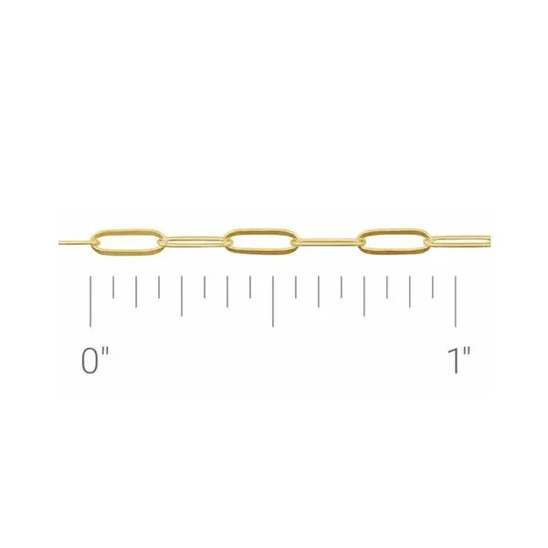 14K Yellow Gold 2.0mm Ultra-Light Paperclip-Style Chain up to 7.25