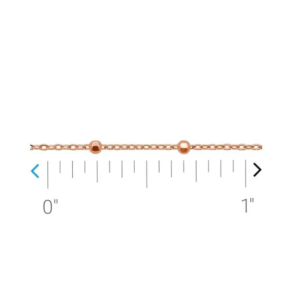 14K Rose Gold 1.7 mm Cable Chain with Faceted Beads by the Inch similar item image