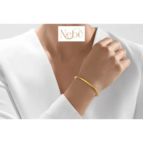 Nebu 24K Yellow God Bullion Classic Ridged Bangle Image 2 Raleigh Diamond Fine Jewelry Raleigh, NC