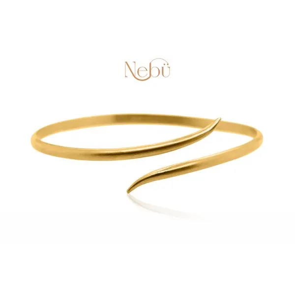 Nebu 24K Yellow Gold Slender Arrow Adjustable Bangle Bracelet Raleigh Diamond Fine Jewelry Raleigh, NC