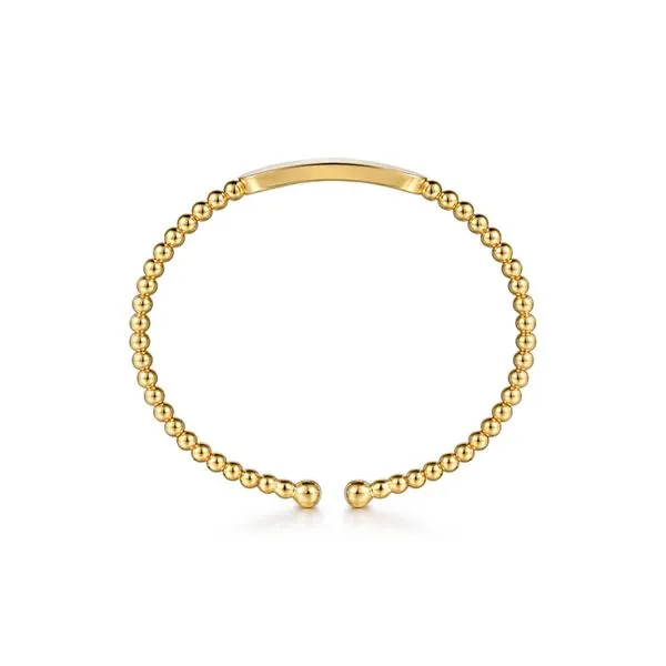 14K Yellow Gold Personalized Polished Bangle Bracelet Image 2 Raleigh Diamond Fine Jewelry Raleigh, NC