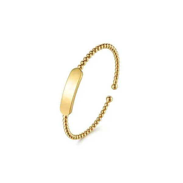14K Yellow Gold Personalized Polished Bangle Bracelet Raleigh Diamond Fine Jewelry Raleigh, NC