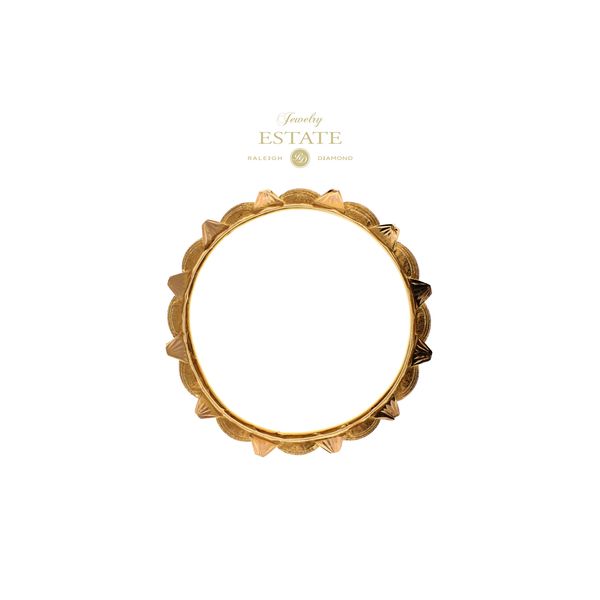 Estate 21K Yellow Gold 72 mm Patterned Bangle Bracelet Image 2 Raleigh Diamond Fine Jewelry Raleigh, NC
