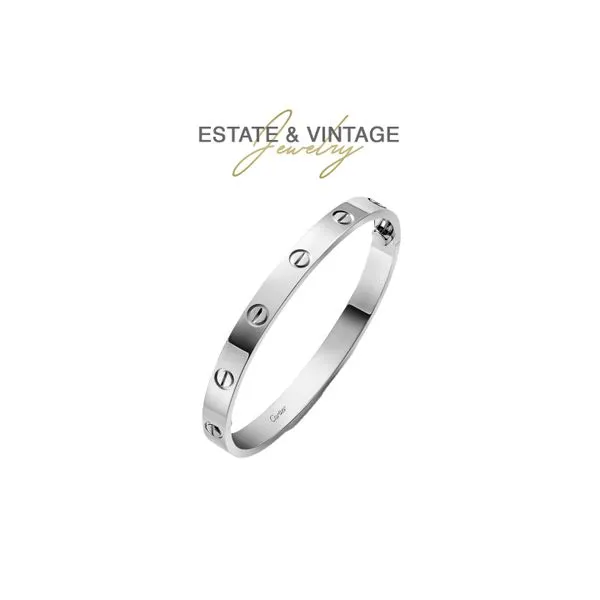 Estate Cartier18K White Gold Love Bracelet - Comes with Authentication Card Image 2 Raleigh Diamond Fine Jewelry Raleigh, NC