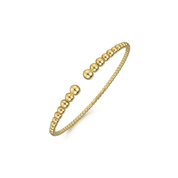 14K Yellow Gold Bujukan Open Flexible Bangle Bracelet Image 2 Raleigh Diamond Fine Jewelry Raleigh, NC