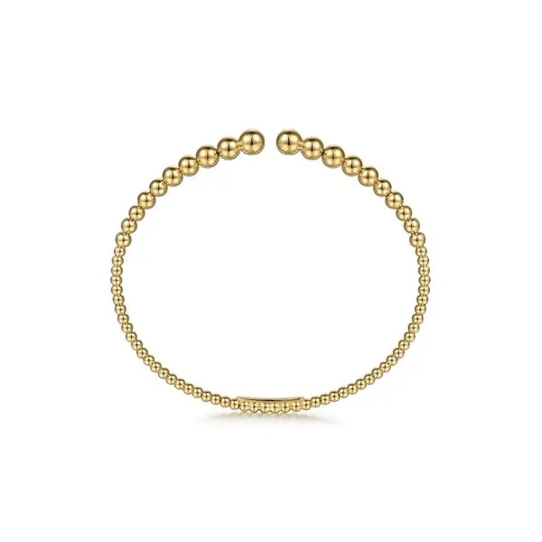 14K Yellow Gold Bujukan Open Flexible Bangle Bracelet Image 3 Raleigh Diamond Fine Jewelry Raleigh, NC