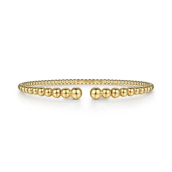 14K Yellow Gold Bujukan Open Flexible Bangle Bracelet Raleigh Diamond Fine Jewelry Raleigh, NC
