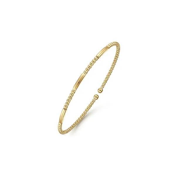 14K Yellow Gold Bujukan Open Bangle Flexi Bracelet Image 2 Raleigh Diamond Fine Jewelry Raleigh, NC