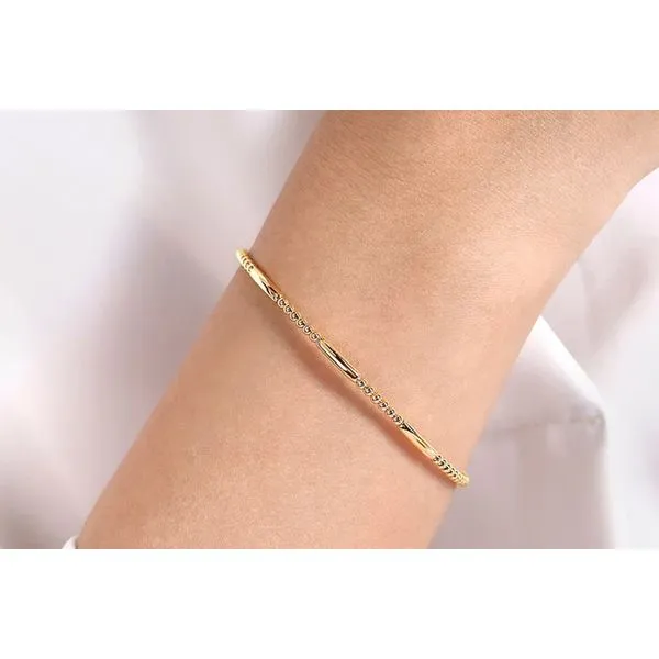 14K Yellow Gold Bujukan Open Bangle Flexi Bracelet Image 4 Raleigh Diamond Fine Jewelry Raleigh, NC