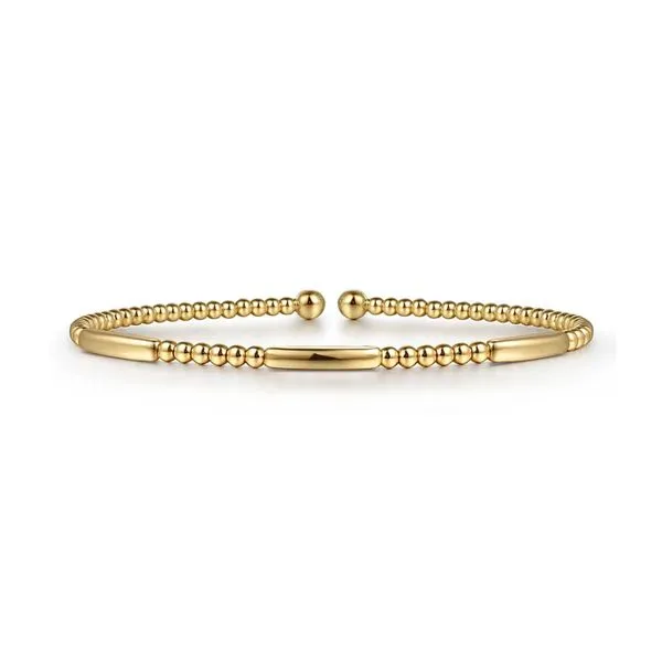14K Yellow Gold Bujukan Open Bangle Flexi Bracelet Raleigh Diamond Fine Jewelry Raleigh, NC