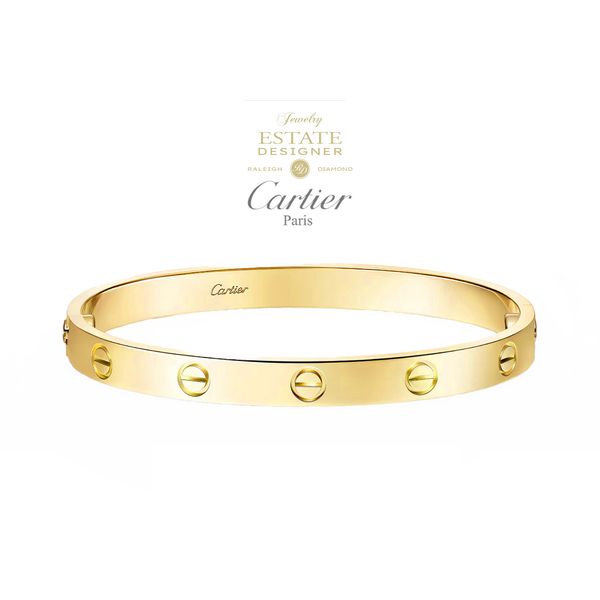 Estate Designer Cartier 18K Yellow Gold 3.6 mm Bangle Bracelet Raleigh Diamond Fine Jewelry Raleigh, NC
