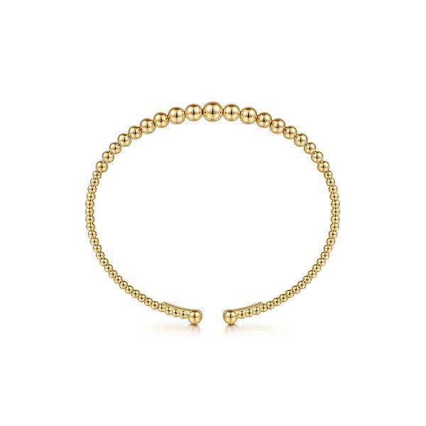 14K Yellow Gold Bujukan Open Flexible Bangle Bracelet Image 3 Raleigh Diamond Fine Jewelry Raleigh, NC