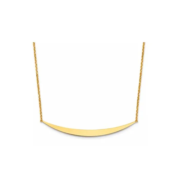 14K Yellow Gold Polished Curved bar 16