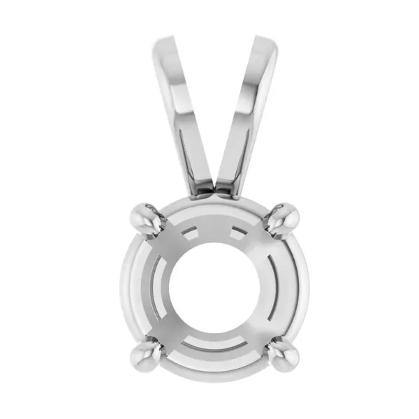 Platinum 6 mm Round 4-Prong Pendant Mounting Raleigh Diamond Fine Jewelry Raleigh, NC
