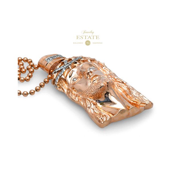 Estate 14K Rose Gold ~2.00ctw Diamond Men's Jesus Pendant from Rapper LUDACRIS Image 2 Raleigh Diamond Fine Jewelry Raleigh, NC