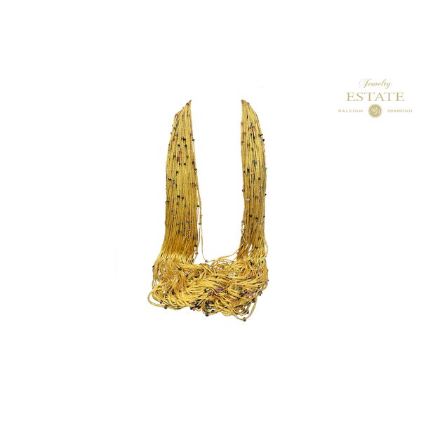 Estate Calgaro Yellow Gold Opera Mesh Chain Necklace Raleigh Diamond Fine Jewelry Raleigh, NC