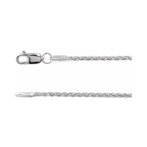 Sterling Silver 18' 1.25mm Rhodium Wheat Chain Raleigh Diamond Fine Jewelry Raleigh, NC