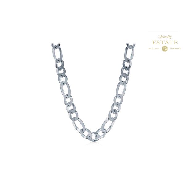 Estate Sterling Silver Italy P. Lux Figaro Chain 24