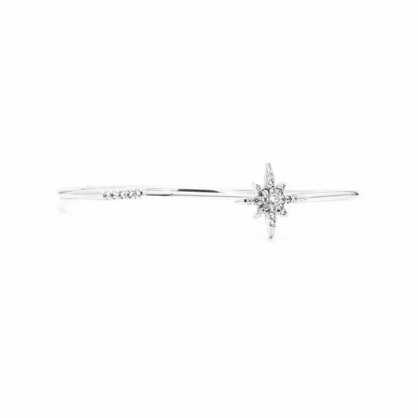 Sterling Silver 0.36ctw White Sapphire Starburst Bangle Raleigh Diamond Fine Jewelry Raleigh, NC