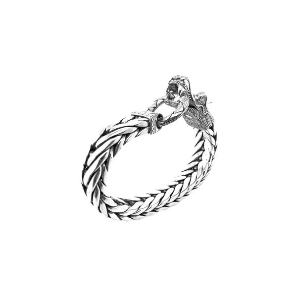 Estate John Hardy Sterling Silver Naga Bracelet with Diamonds Image 4 Raleigh Diamond Fine Jewelry Raleigh, NC