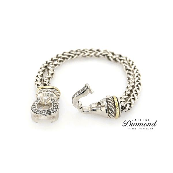 Estate David Yurman Sterling Silver Buckle Bracelet with Diamonds Image 3 Raleigh Diamond Fine Jewelry Raleigh, NC