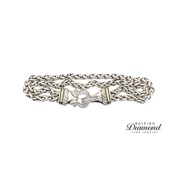 Estate David Yurman Sterling Silver Buckle Bracelet with Diamonds Raleigh Diamond Fine Jewelry Raleigh, NC