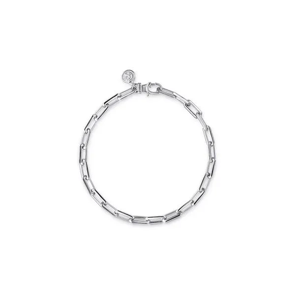 925 Sterling Silver Elongated Chain Bracelet Raleigh Diamond Fine Jewelry Raleigh, NC